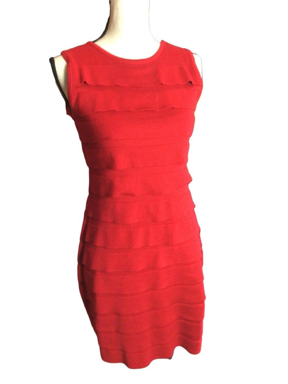 Calvin Klein Tiered Dress  * Size 6 ? * Red   Cotton  *VGC